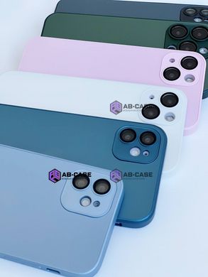 Чехол стеклянный для iPhone 12 матовый AG Glass Case с защитой камеры Sierra Blue
