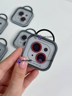 Защитные линзы для камеры iPhone 14 Plus Metal Diamonds Lens блестящие Red
