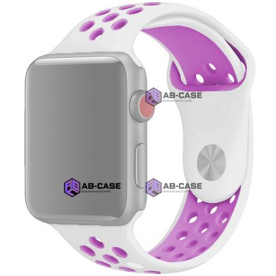 Ремешок силиконовый Nike Sport Band для Apple Watch 38|40|41mm White-Purple