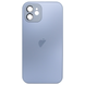 Чехол стеклянный для iPhone 12 матовый AG Glass Case с защитой камеры Sierra Blue 1