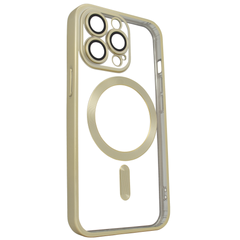 Чехол для iPhone 14 Pro матовый Shining with MagSafe с защитными линзами на камеру Gold