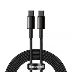 Кабель плетеный Baseus Type-C to Type-C 100W 2m Tungsten Gold Fast Charging Data Cable Black
