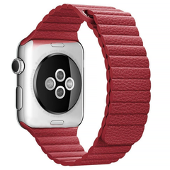 Шкіряний ремінець Leather Loop Band на Apple Watch 38|40|41mm Red