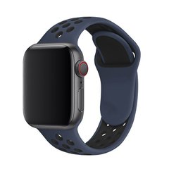 Ремешок силиконовый Nike Sport Band для Apple Watch 42|44|45|49mm Blue-Black