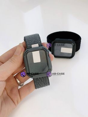 Защитный чехол со стеклом Case for Apple Watch TPC+PC+GLASS ZIFRIEND (40mm, black+black)