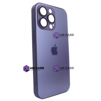 Чехол стеклянный матовый для iPhone 13 Pro Max AG Glass Case с защитой камеры Deep Purple