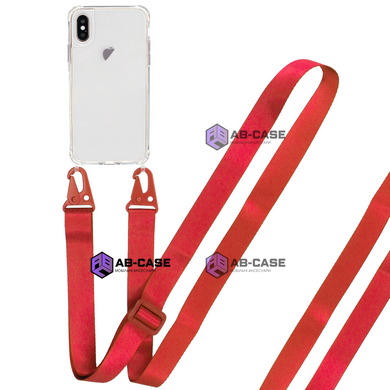 Прозрачный чехол для iPhone X | Xs c ремешком Crossbody Red
