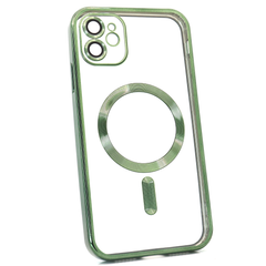 Чехол Shining with MagSafe для iPhone 12 с защитными линзами на камеру Dark Green
