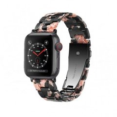Янтарний ремінець на Apple Watch (38mm, 40mm, 41mm, Black-Pink)