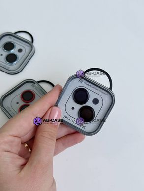 Защитные линзы на камеру iPhone 14 Metal Glass Lenses Black
