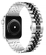 Стальной ремешок для Apple Watch (42mm, 44mm, 45mm, 49mm) Braslet Rolex (Silver - Black) 1