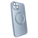 Чехол матовый Silicone with MagSafe для iPhone 14 c защитными линзами на камеру Sierra Blue