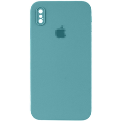 Чехол Silicone Case FULL CAMERA (square side) (для iPhone Xs Max) (Sea Blue)