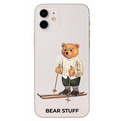 Чехол прозрачный Print Bear Stuff для iPhone 12 mini Мишка на лыжах