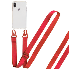 Прозрачный чехол для iPhone Xs Max c ремешком Crossbody Red