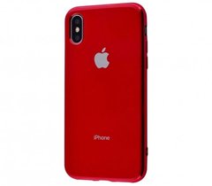 Чехол Silicone Glass Case (для iPhone X/Xs, Red)