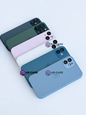Чехол стеклянный матовый AG Glass Case для iPhone 12 Pro Max с защитой камеры Sierra Blue