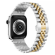 Стальной ремешок для Apple Watch (42mm, 44mm, 45mm, 49mm) Braslet Rolex (Silver - Gold)
