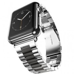 Стальной ремешок Stainless Steel Braslet 3 Beads для Apple Watch (38mm, 40mm, 41mm, Silver-Black)