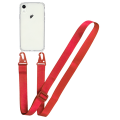 Прозрачный чехол для iPhone Xr c ремешком Crossbody Red