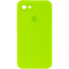 Чехол Silicone Case FULL CAMERA (square side) (для iPhone 7/8/SE2, Party Green)