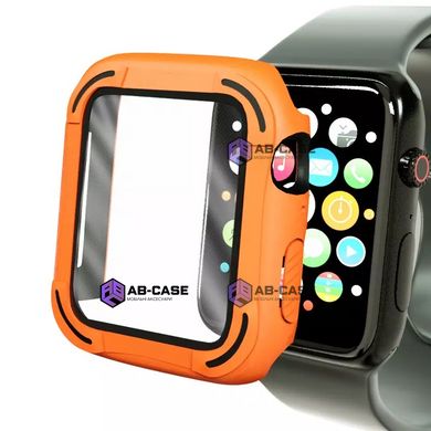 Защитный чехол со стеклом Case for Apple Watch TPC+PC+GLASS ZIFRIEND (40mm, black+red)