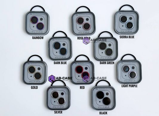 Защитные линзы на камеру iPhone 14 Metal Glass Lenses Deep Purple