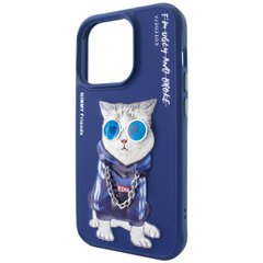 Чехол для iPhone 15 Pro Nimmy Case Rich Pets, Blue Rich Cat