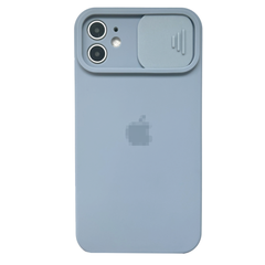 Чехол Silicone with Logo hide camera, для iPhone 12 (Faraway Blue)