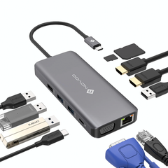 Перехідник NOVOO 11 in 1 USB-C для MacBook RM11 Docking Station Хаб Докстанція