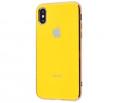 Чехол Silicone Glass Case (для iPhone X/Xs, Yellow)