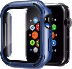 Захисний чохол з склом Case for Apple Watch TPC+PC+GLASS ZIFRIEND (44mm, black+blue)