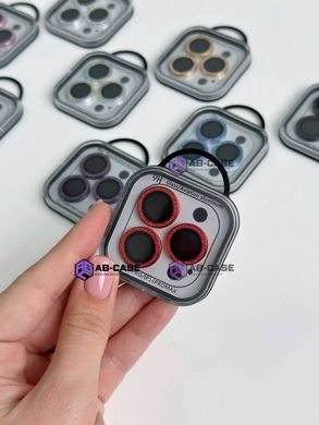 Защитные линзы для камеры iPhone 14 Pro Max Metal Diamonds Lens блестящие Red