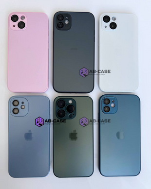 Чехол стеклянный для iPhone 13 матовый AG Glass Case с защитой камеры Gray