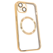 Чехол Shining with MagSafe для iPhone 13 с защитными линзами на камеру Gold