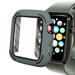 Захисний чохол з склом Case for Apple Watch TPC+PC+GLASS ZIFRIEND (44mm, black+gray)