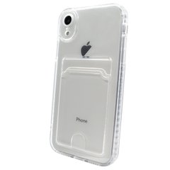 Чехол прозрачный Card Holder для iPhone XR с карманом для карты