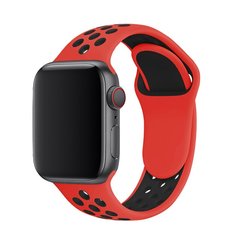 Ремешок силиконовый Nike Sport Band для Apple Watch 42|44|45|49mm Red-Black
