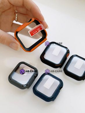 Защитный чехол со стеклом Case for Apple Watch TPC+PC+GLASS ZIFRIEND (44mm, black+orange)