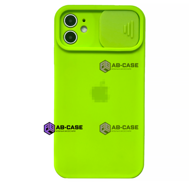 Чехол Silicone with Logo hide camera, для iPhone 12 (Green)