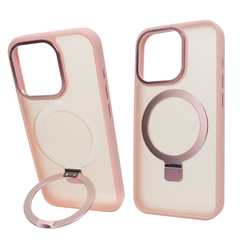 Чехол для iPhone 15 Pro NEW Matte Guard with MagSafe с подставкой Pink