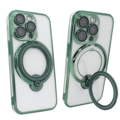 Чехол для iPhone 15 Pro Clear Shining Holder with MagSafe Green
