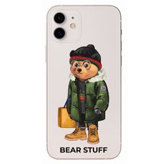 Чехол прозрачный Print Bear Stuff для iPhone 12 mini Мишка в куртке