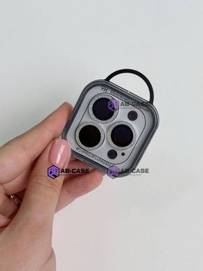 Защитные линзы для камеры iPhone 14 Pro Max Metal Diamonds Lens блестящие Silver