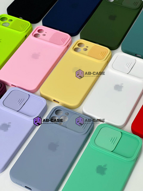 Чехол Silicone with Logo hide camera, для iPhone 12 (Pine Green)