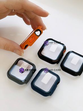 Защитный чехол со стеклом Case for Apple Watch TPC+PC+GLASS ZIFRIEND (44mm, black+red)