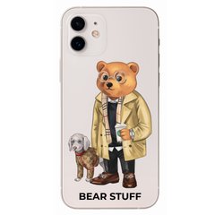 Чехол прозрачный Print Bear Stuff для iPhone 12 mini Мишка с собакой