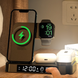 Беспроводная зарядка 3 в 1 30w (iPhone + Apple Watch + AirPods) с ночником и будильником Black 1