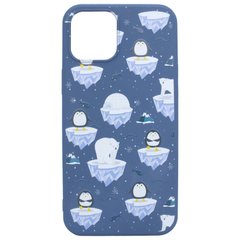 Чехол для iPhone 8 Plus | 7 Plus WAVE Winter Case White Bear and Penguins Dark Blue
