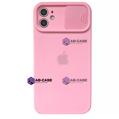 Чехол Silicone with Logo hide camera, для iPhone 12 (Pink)